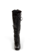 Rocker Black Lace-Up Knee High Boots