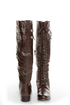 Rocker Brown Lace-Up Knee High Boots