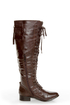 Rocker Brown Lace-Up Knee High Boots