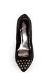 Holly 31 Black Studded Cap-Toe Pointed Pumps