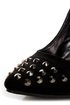 Holly 31 Black Studded Cap-Toe Pointed Pumps