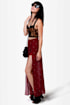 Sainted Love Burgundy Cross Print Maxi Skirt