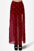 Sainted Love Burgundy Cross Print Maxi Skirt