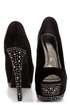 Speed Limit 98 Udon Black Rhinestone Studded Platform Pumps