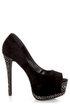 Speed Limit 98 Udon Black Rhinestone Studded Platform Pumps