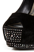 Speed Limit 98 Udon Black Rhinestone Studded Platform Pumps