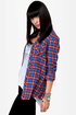 O'Neill Free Style Plaid Button-Up Top