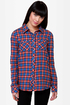 O'Neill Free Style Plaid Button-Up Top