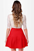 Flare Show Knit Red Skirt