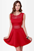 Center Piece Cutout Red Dress