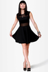 Center Piece Cutout Black Dress
