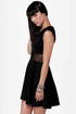 Center Piece Cutout Black Dress
