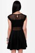 Center Piece Cutout Black Dress