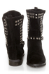 Promise Abigail Black Studded Motorcycle Ankle Boots