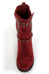 Promise Abigail Wine Red Studded Motorcycle Ankle Boots
