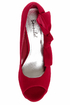 Adele 1 Red Velvet Peek-a-Bow Platform Pumps