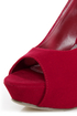 Adele 1 Red Velvet Peek-a-Bow Platform Pumps