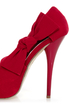 Adele 1 Red Velvet Peek-a-Bow Platform Pumps