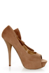 Adele 1 Taupe Velvet Peek-a-Bow Platform Pumps