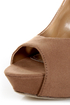 Adele 1 Taupe Velvet Peek-a-Bow Platform Pumps