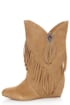 Obsession Rules Hopey Luggage Suede Fringe Wedge Boots