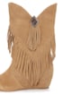 Obsession Rules Hopey Luggage Suede Fringe Wedge Boots
