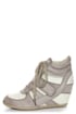 Wild Diva Lounge Bubble 02 Light Grey Lace-Up Wedge Sneakers