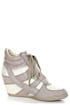 Wild Diva Lounge Bubble 02 Light Grey Lace-Up Wedge Sneakers