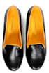 C Label Judy 2 Black and Yellow Smoking Slipper Flats