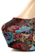 Torri Red Floral Brocade Platform Wedges