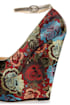 Torri Red Floral Brocade Platform Wedges