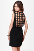 Gridding from Here to Here Cutout Black Dress