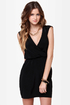 Gridding from Here to Here Cutout Black Dress