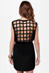 Gridding from Here to Here Cutout Black Dress