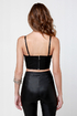 Mink Pink Christie Black Vegan Leather Bustier Top