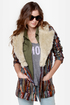 Mink Pink Kooky Multi Yarn Striped Coat