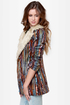 Mink Pink Kooky Multi Yarn Striped Coat