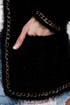 Mink Pink Chain Reaction Fuzzy Black Cardigan Sweater