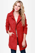 Tulle Cinnabar Rust Red Coat