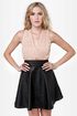 Leather and Lady Black and Beige Vegan Leather Dress