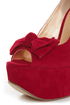 Luichiny Van Essa Red Knotty Bow Peep Toe Platform Heels