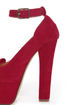Luichiny Van Essa Red Knotty Bow Peep Toe Platform Heels
