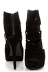 Shelly 4 Black Peep Toe Cutout Booties