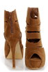 Shelly 4 Tan Peep Toe Cutout Booties