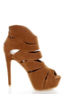 Shelly 4 Tan Peep Toe Cutout Booties