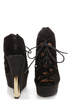 Sanders 27 Black Lace-Up Lattice Cutout Shootie Wedges