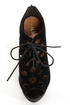Sanders 27 Black Lace-Up Lattice Cutout Shootie Wedges