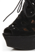 Sanders 27 Black Lace-Up Lattice Cutout Shootie Wedges