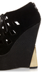 Sanders 27 Black Lace-Up Lattice Cutout Shootie Wedges