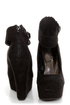Cilo 41 Black Ankle Strap Platform Wedges